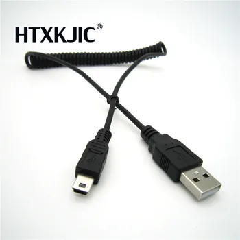2M alkūnė Pavasarį Apvynioti USB 2.0 Male į MINI USB 5PIN Duomenų Sinchronizavimo Įkroviklio Kabelį