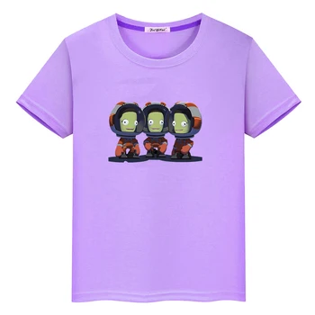 Kerball Kosmoso Programos marškinėliai Kawaii Grafikos Spausdinimo Animacinių filmų Tee marškinėliai Berniukams/Mergaitėms, Vaikams 100% Medvilnės Tees Aukštos Kokybės