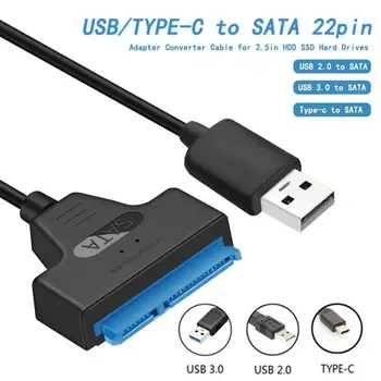 USB 3.0 / 2.0 Prie Sata Kietojo Disko Adapteris Kabelio Tipas-c 3.0 / 2.0 Prie Sata Konverteris 2.5 Colio Išorinis SSD HDD Kietąjį Diską Sata III