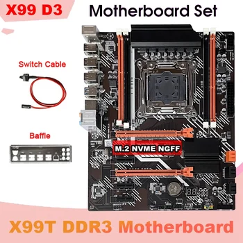 1 Set X99T Plokštė X99T Darbastalio Plokštė +Switch Kabelis+Pertvara LGA2011 V3 M. 2 NVME NGFF Paramos DDR3 4X16G