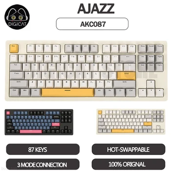 AJAZZ AKC087 Mechaninė Klaviatūros Rinkinys 87 Klavišus 3 Režimas USB/2.4 G/Bluetooth Belaidę Klaviatūrą, Win/Mac OS/iOS Biuras Klaviatūros Dovana