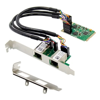 Mini PCIe RTL8111F Gigabit ethernet Tinklo plokštė Aukštos kokybės 10/100/1000Mbps RJ45 2 Uostą BASE-T Ethernet LAN Controller Card