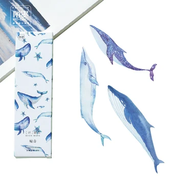 10packs/daug animacinių filmų langelį nustatyti popieriaus žymą mėlynasis banginis formą puslapio savininkui kanceliarinės prekės ženklo pranešimą priminimas notbook didmeninės