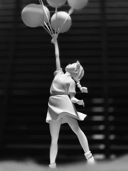 Meno Balionas Mergina Statulos Banksy Skraidantis Balionas Mergina Skulptūra Dervos Amatų Namų Puošybai Kalėdų Dovana Kambarį Apdaila