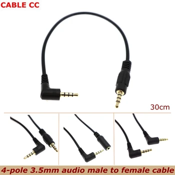 0,2 m 3.5 mm 4 polių vyrų ir moterų AUX audio jack adapteris keitiklis ilgiklis mikrofonas konversijos kabelis, mikrofonas, telefonas