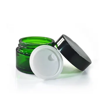 12 x 50g Tuščias Daugkartiniai Žalia Balta Jar Konteinerių 50ml Nešiojamų Stiklo Kremas Gelis Jar Puodą Kosmetikos Pakuotės