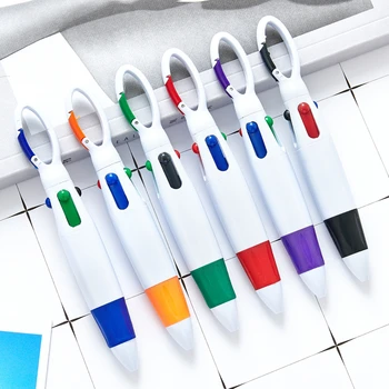 50PCS Alpinizmo sagtis keturių spalvų šokinėja plastiko kamuolys pen Nešiojamas kišenėje pen Reklamos dovanų rašiklį