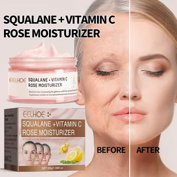 Squalane vitamino c rožių drėkinamasis kremas drėkina jautrią raumenis, šviesina baudą linijas ir nėra riebios odos priežiūra