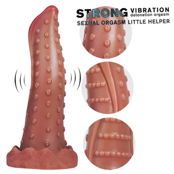 Žymiausi taško Powful Belaidis Vibracijos Dildo Vibratorius Moterims Makšties Klitorio Massarger Erotiniai Žaislai, Minkšti Sekso Čiulpti Suaugusieji