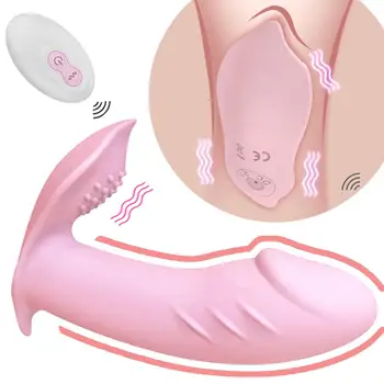 Nešiojami Drugelis Dildo Vibratorius G Spot Sekso Žaislai Moterims, 10 Greičio Klitorio Stimuliatorius Nuotolinio Valdymo Kelnaitės Vibracija