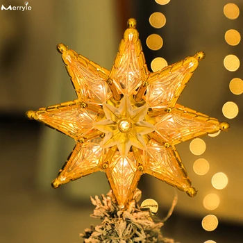 Kalėdų Medžio Viršuje Star Pentagram LED Žėrintis Star Šviesos Šventė naujieji Metai, Kalėdos, Anyžių Žvaigždučių Ornamentas, Papuošimas Navidad 2023