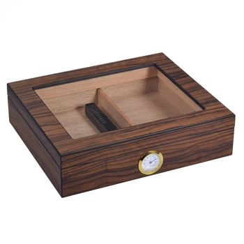 Persikų Medienos Grūdų Cigarų Dėžutė Cigarų Laikymo Dėžutė Stiklo Ekranas Lauke Kedro Cigarų Drėkina Dėžutę