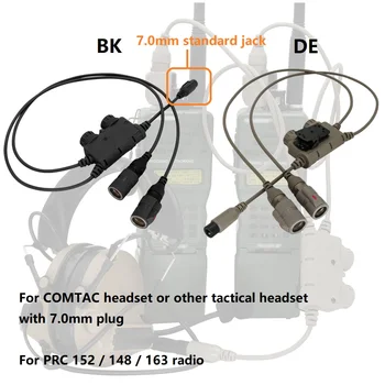 TCIHEADSET Taktinis Ausinių Adapteris U94 RAC 6 Pin, Dual Komunikacijos Tr už Airsof Fotografavimo COMTAC laisvų Rankų įranga ir KLR 152/163 Radi