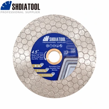 SHDIATOOL 1pc Hexgonal Dvipusis Deimantinis Pjovimo Diskas 115mm Šlifavimo Ratas pjauti Porceliano, Keramikos, Plytelių, Granito, Akmens