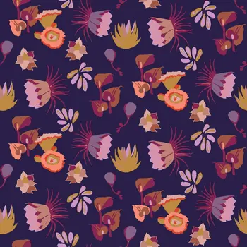 Violetinė Botanikos Gėlių Žievelės Ir Klijuoti Tapetai, Freskos Namų Dekoro Tapetai