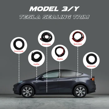 8M Automobilių Durų Sandarinimo Juostelių Rinkinys Gumos Triukšmo Mažinimo Rinkinys Izoliacija Weatherstrip Auto Reikmenys Tesla Model 3 Y 2017-2021