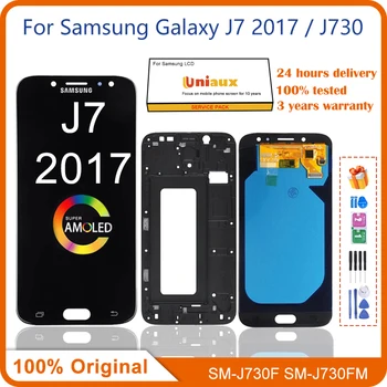 100% Originalus skaitmeninis keitiklis Jutiklinis Ekranas su LCD Samsung Galaxy J7 2017 J7 Pro 