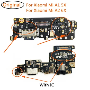 100% Originalus Už Xiaomi Mi A1 A2 Krovimo Doko Jungtis Uosto Flex Kabelis Xiaomi 5X 6X USB Greitas Įkroviklis Lenta Su Pilna IC