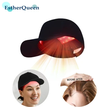 EstherQueen Plaukų Augimą LED Raudonos Šviesos Terapijos Bžūp Red Hat & Infraraudonųjų spindulių Šviesos Terapijos Prietaisas, skirtas Plaukų Gydymas Su Baterija