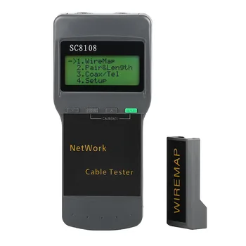 SC8108 Nešiojamos Belaidžio Tinklo Kabelių Testeris, Skaitmeninis LAN Telefono & Matuoklis su LCD Ekranu RJ45, 5E, 6E Coaxi
