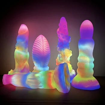 5 Stilių Šviesos Fantazija Dildo su siurbtuko Silikono Gyvūnų Sekso Žaislai Butt Plug Minkšta Lanksti Vibratorių Išangę Plug Sekso Produktai