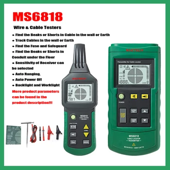 MASTECH MS6818 Nešiojamų Profesinės Wire & Cable Testeriai Viela Tracker Metalinis Vamzdis Aptikimo Detektorius Testeris Linija Tracker