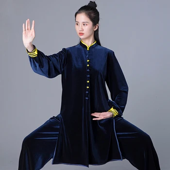 Žiemos Storio Chi, Drabužiai Moterims, Wushu Drabužius Kung Fu aksomo Konkurencijos Drabužius Kovos Meno Vienodas Raukšlių Nemokamai 2022
