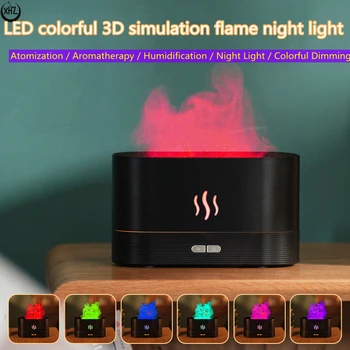 USB Spalvinga Liepsna Aromaterapija Atmosferą Naktį Šviesos diodų (LED) Miegamasis, Gyvenamasis Kambarys Kintamos Šviesos Drėkintuvai Stalo Lempa Atostogų Dovanų