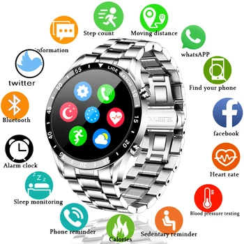 LIGE 2020 Naujas Smart Watch Vyrai Visiškai Jutiklinį Ekraną Sporto Fitneso Žiūrėti IP67 atsparus Vandeniui Bluetooth 