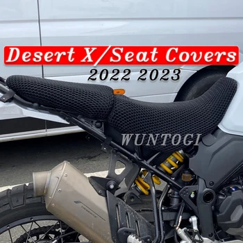 DesertX Priedai Motociklo Sėdynės Apima Ducati Dykumos X 2022-2023 3D Akių Audinio Korio Nailono Pagalvėlė izoliacija