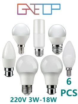 LED lempa Vietoje žvakė, lempa GU1O MR16 C37 3W 220V-18W Šilta balta šviesa, namų apšvietimas, biurų apšvietimo pakeisti 50W halogeninė lempa