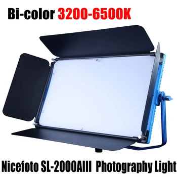 NiceFoto SL-2000AIII 100W Lauko LED Vaizdo Šviesos Bi-color 3200-6500K CRI 95 LED Panel 